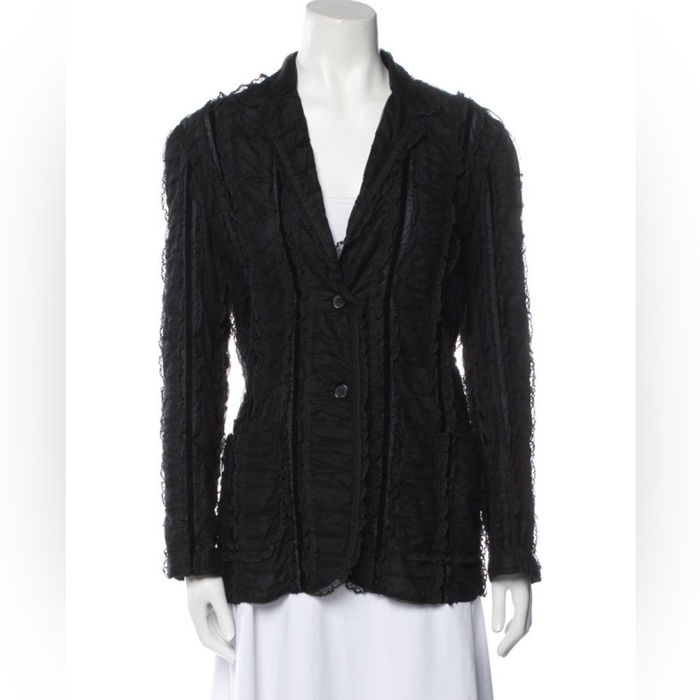 PRADA Silk Ruffle Blazer Jacket - CLASSIC